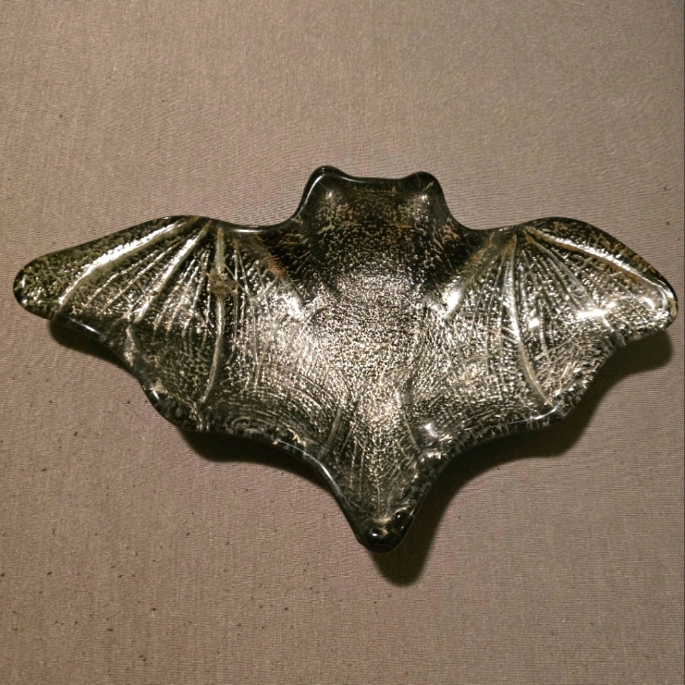 Glass Handpainted Bat Catch Tray